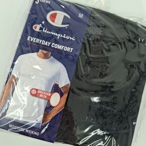 Champion, Adult Men's, Vented Crew Undershirts, 3 Pack